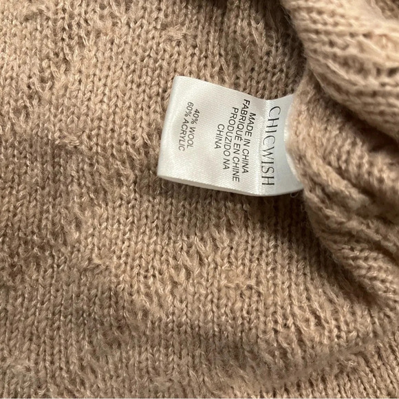 ❤️2/$50❤️[S/M]Chicwish Blush Pink Pom Batwing LS Wool Blend Sweater Crew neck - Picture 9 of 13